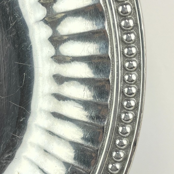 The Wilton Co. 13.5in Round Decorative Armetale Serving Tray - Picture 2 of 6